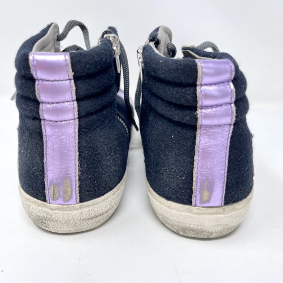 Golden Goose High Top SLIDE Sneakers Grape Textile Suede Size 38 US 8 - Picture 6 of 9